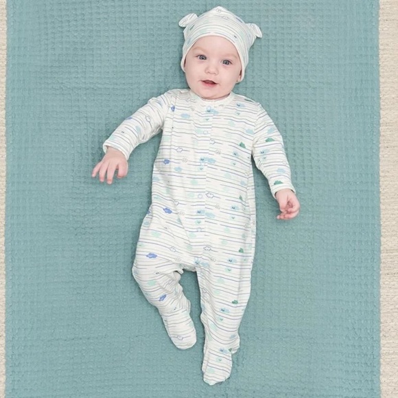 Excellent condition, never worn THE BONNIE MOB- SARDINIA CLOUDS SLEEPSUIT BLUE - Picture 2 of 7